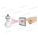 55351A Vezeték nélküli KINETIC kapcsoló E27-es foglalattal - fehér, 70m, min.5W, max.150W