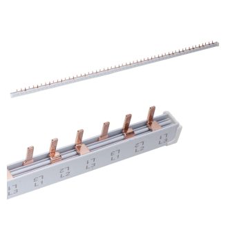   OMU System BB080-3P-I-100 Fázissín 80A tüskés 3 pólus 16mm2 18x3 54 modul 1000mm szigetelt fésűs