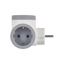 P0077PD EMOS Dugalja dugható elágazó T aljzat elosztó USB A C töltő fehér-szürke