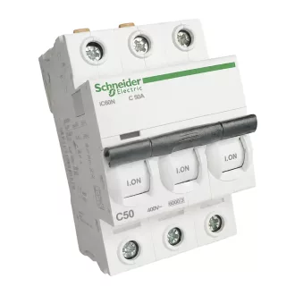   Schneider Electric 3 pólusú 50A C Acti9 6 kA kismegszakító A9F04350