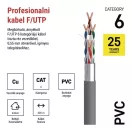 FTP kábel CAT.6 4x2xAWG23 PVC 650Mhz vörösréz, beltéri 305m S9231 