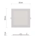Süllyesztett négyzet alakú LED panel 18W 225x225mm 4000K 1600lm alumínium NEXXO ZD2145 Emos