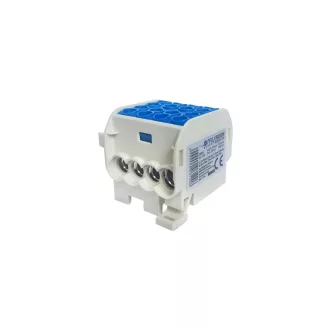   Omu system TB83525N 35/25mm2 1 pólus ónozott fővezetéki leágazókapocs kék fő:2x4-35mm2 leág:6x2.5-25mm2