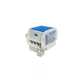   Omu system TB82516N 25/16mm2 1 pólus kék ónozott fővezetéki leágazókapocs főv:2x2.5-25mm2 leág:6x2.5-16mm2 