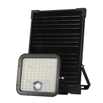   OMU Lighting SOL-NRE-30W szolar LED reflektor 30W 4800lm 2CCT mozgaserzekelő távirányítóval fekete