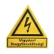 Vigyázz!Nagyfeszültség! (Sárga) 230x220mm háromszög alakú műanyag tábla EGYEDI