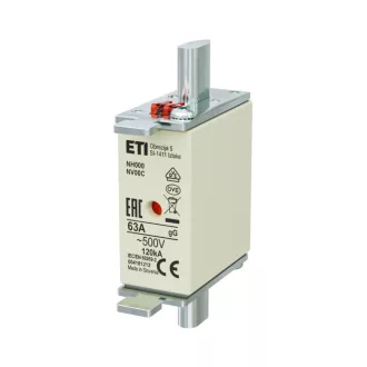 ETI 4181212 NV/NH00C 63A gL-gG 500V késes biztosítóbetét