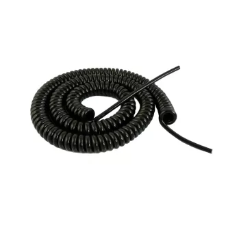 Spirál kábel PUR 4x0,75 fekete 4m SP-DSR-052