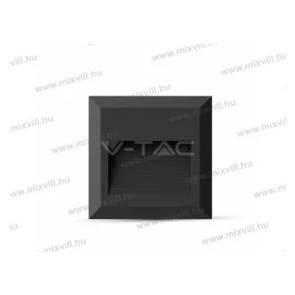   V-TAC SKU-1323 fekete szögletes led lépcső megvilágító 2W 60lm 3000K IP65 V-TAC