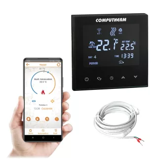   Computherm E300 Wi-Fi termosztát radiátoros- és padlófűtési rendszerekhez, fekete