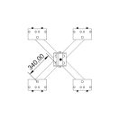 MGKNS-NPPL-016 122156 fém talp 650x650mm M16 menettel felfogórúd tartó fémlemeztetőre 360° állítható