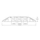C-900-3 csatornás kábeltaposó, zsanéros tetővel, kábelhíd 25t 900x500x70mm 0548