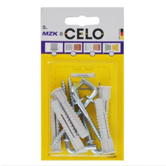   Celo 5641MZKWH5 BLISZTER - MZK UNIVERZÁLIS GALLÉROS MŰANYAG DŰBEL 6x41+4,4x69 KAMPÓS CSAVAR 5db/cs