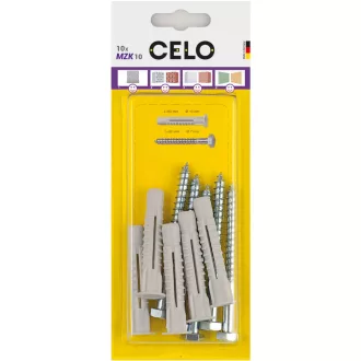   Celo 510MZKK5 BLISZTER - MZK UNIVERZÁLIS GALLÉROS MŰANYAG DŰBEL 10x60+7,0x80 HATLF CSAVAR 5db/cs