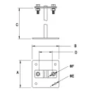 17.1 OC 150/8-10 (1893042021 ) talpas tartó 150mm eltartással/ 8-10mm befogatással 7x7cm talp