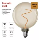 Emos Z50B11 LED izzó E27 A60 4,5W 240lm 1800K meleg fehér flame izzószál vintage 3 év garancia