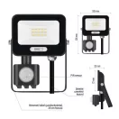 Emos ZS2314B LED reflektor mozgásérzékelővel  10W, fekete, IP54, 1000 lm, 4000K természetes fehér GLARO