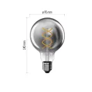 Emos Z52311 füstszínű LED izzó E27 G95 4,5W 180lm 1800K meleg fehér flame izzószál vintage 3 év garancia