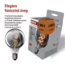 Emos Z52311 füstszínű LED izzó E27 G95 4,5W 180lm 1800K meleg fehér flame izzószál vintage 3 év garancia