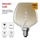 Emos Z59D01 LED izzó E27 S123 3,5W 130lm 1800K meleg fehér flame izzószál vintage 3 év garancia