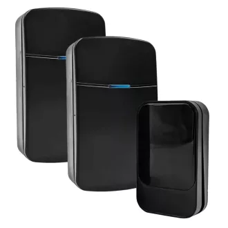    OMU system NBKK02-1A2VB Vezeték nélküli csengő 1 adó kinetic kapcsoló és 2 vevő elem nem szükséges fekete