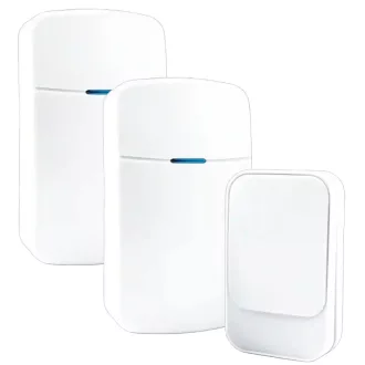    OMU system NBKK02-1A2VW Vezeték nélküli csengő 1 adó kinetic kapcsoló és 2 vevő elem nem szükséges fehér
