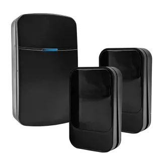    OMU system NBKK02-2A1VB Vezeték nélküli csengő 2 adó kinetic kapcsoló és 1 vevő elem nem szükséges fekete