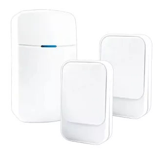    OMU system NBKK02-2A1VW Vezeték nélküli csengő 2 adó kinetic kapcsoló és 1 vevő elem nem szükséges fehér