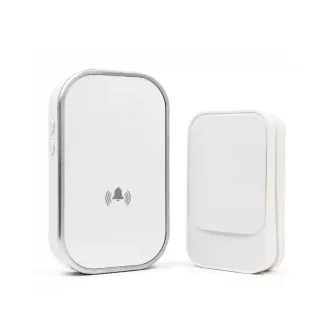   OMU system NBKK01-1A1VW vezeték nélküli csengő 1 adó kinetic kapcsoló, elem nem szükséges és 1 vevő fehér színben