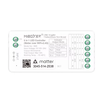 MiBoxer SM5 5in1 Matter vezérlő 12A/24V Wifi+2,4GHz