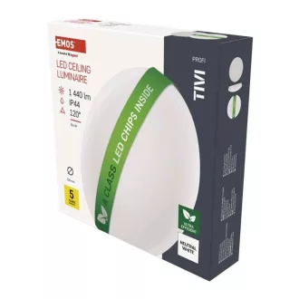   EMOS ZM3406 LED mennyezeti lámpatest TIVI, A CLASS, kerek, fehér 8,6W, IP44, Természetes fehér