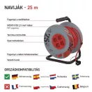 Emos P09225M KÁBELDOB 4ALJZAT 25M 2,5MM PVC S