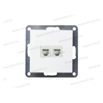 NeoCross fehér CAT 6 2xRJ45 dupla adatátviteli csatlakozó