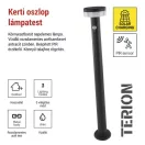 EMOS ZGJ0F4S LED napelemes kerti oszloplámpa TERION szürkületérzékelővel, 12,5 x 12,5 x 80 cm