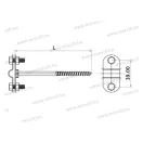 XBS MGZNT-02 8x180A-FeZn vezetéktartó 8-10mm köracélhoz 18cm hosszú csavaros heggyel Tüzihorganyzott