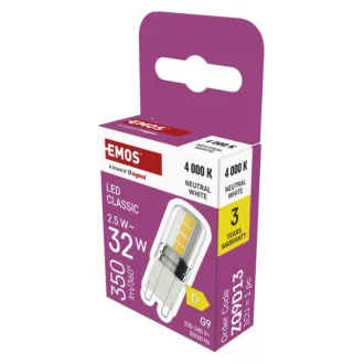 Emos ZQ9D13 #LED CLS JC 2,5W(32W) 350lm G9 NW
