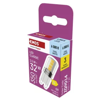 Emos ZQ9D14 #LED CLS JC 2,5W(32W) 350lm G9 CW