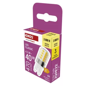 Emos ZQ9E22 #LED CLS JC 4,2W(40W) 470lm G9 WW