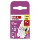 Emos ZQ9E22.2 #LED CLS JC 4,2W(40W) 470lm G9 WW 2PC