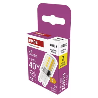 Emos ZQ9E23 #LED CLS JC 4,2W(40W) 470lm G9 NW