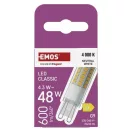 Emos ZQ9D33 LED CLASSIC JC 4,3W(48W) 600lm G9 NW