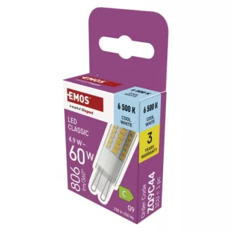 Emos ZQ9C44 LED CLASSIC JC 4,9W(60W) 806lm G9 CW
