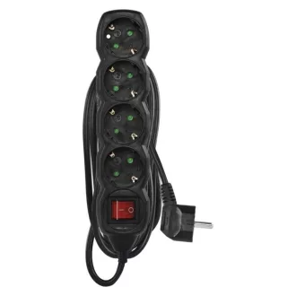 Emos PC1425R ELOSZTÓ 4 ALJZAT KAPCS 5m 1.5mm 16A FEKETE SCH