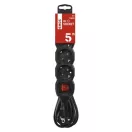Emos PC1425R ELOSZTÓ 4 ALJZAT KAPCS 5m 1.5mm 16A FEKETE SCH