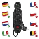 Emos PC1425R ELOSZTÓ 4 ALJZAT KAPCS 5m 1.5mm 16A FEKETE SCH