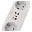 Emos P0221U ELOSZTÓ 2 ALJZAT +USB A+C 1.5m 1.5mm FEHÉR SCH