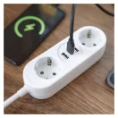 Emos P0221U ELOSZTÓ 2 ALJZAT +USB A+C 1.5m 1.5mm FEHÉR SCH