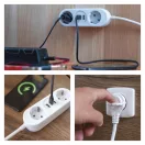 Emos P0221U ELOSZTÓ 2 ALJZAT +USB A+C 1.5m 1.5mm FEHÉR SCH