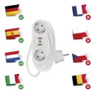 Emos P0221U ELOSZTÓ 2 ALJZAT +USB A+C 1.5m 1.5mm FEHÉR SCH