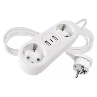   Emos P02214E ELOSZTÓ 2 ALJZAT +USB A+C 1.4m 1.5mm FEHÉR SCH